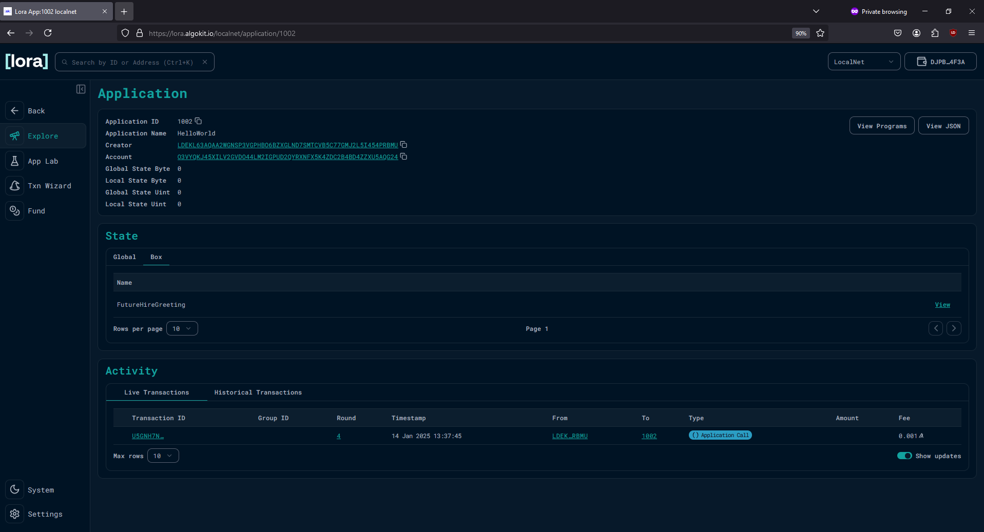 Algorand Smart Contract Project
